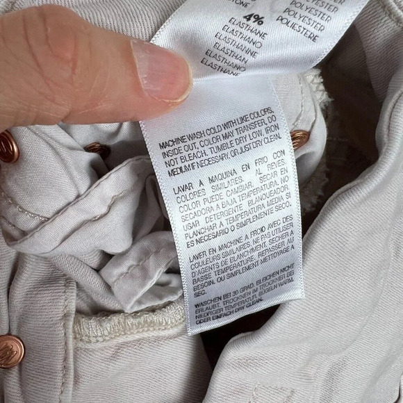 Mother Looker Dagger Lace Trim Ankle Skinny Jeans Size 26 Blush Pink High Waist - Picture 12 of 13